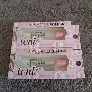 2 Pack IONI Crystal‎ Lip Gloss CLEAR High Shine Mirrored Look